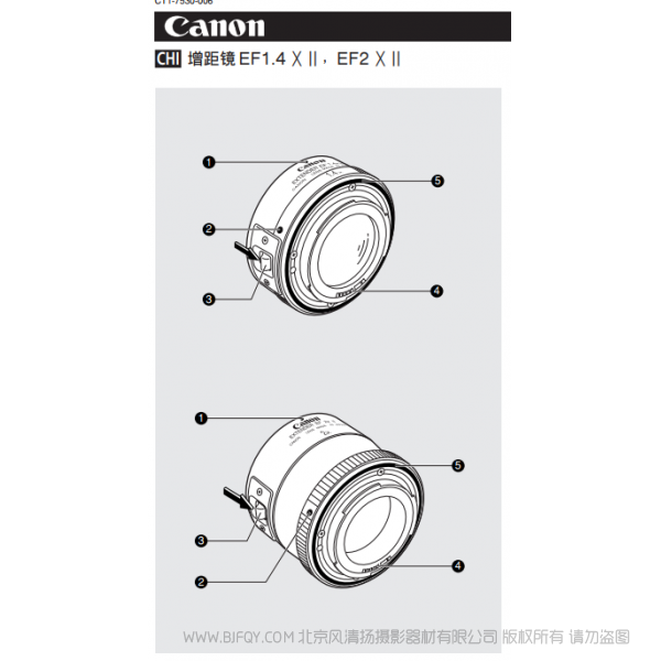 佳能 EXTENDER EF1.4X II, EXTENDER EF2X II 使用手冊(cè)  1.4倍 2倍二代 增距鏡 說(shuō)明書下載 使用手冊(cè) pdf 免費(fèi) 操作指南 如何使用 快速上手 