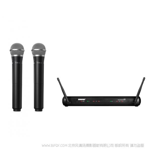 Shure 舒爾 SVX288/PG58 雙人聲無線系統  一拖二 包括SVX88雙通道分集接收機，2個帶PG58話筒頭的手持發射機。