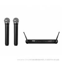 Shure 舒爾 SVX288/PG58 雙人聲無(wú)線(xiàn)系統(tǒng)  一拖二 包括SVX88雙通道分集接收機(jī)，2個(gè)帶PG58話(huà)筒頭的手持發(fā)射機(jī)。