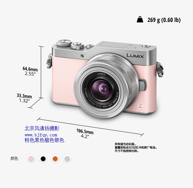 松下（Panasonic）DC-GF9K微型單電套機（12-32mm鏡頭）4K美顏自拍神器、觸摸翻轉屏、WIFI傳輸 櫻花粉